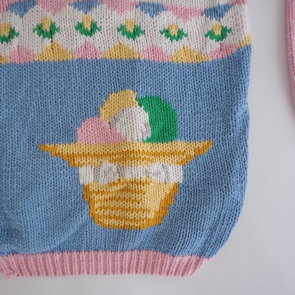 Vintage Alexandra Bartlett Easter Sweater Bunny Carrot Chick Cottagecore 3X - Picture 4 of 11